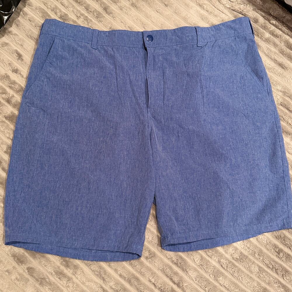 IZOD Saltwater Stretch Men's Shorts Size 42 Blue Heathered 9.5" Inseam Chino
